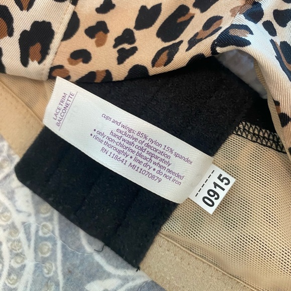 Cacique 44D Smooth Lightly Lined Balconette Bra leopard print animal plus size - Picture 3 of 4